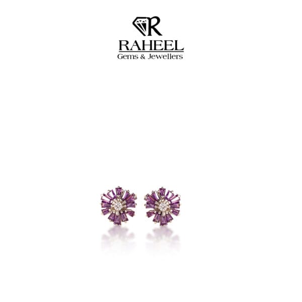 Amethyst Stud Earrings from Raheel Gems & Jewellers