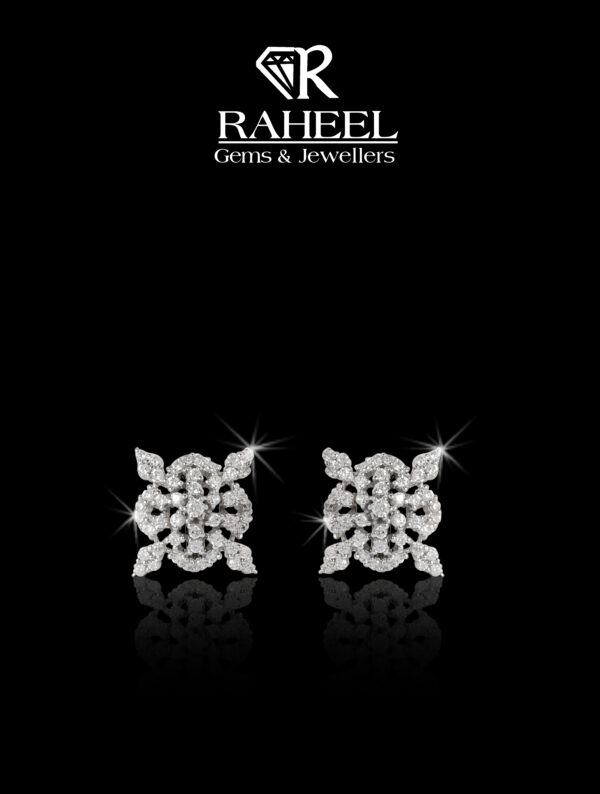 Raheel Zircon Earrings, Silver and Zircon Jewelry, Victorian Style Earrings