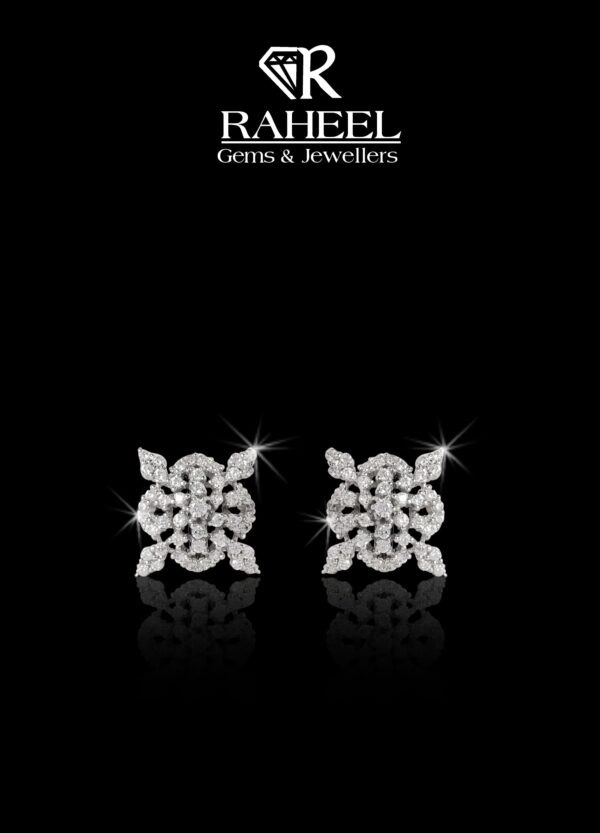 Raheel Zircon Earrings, Silver and Zircon Jewelry, Victorian Style Earrings