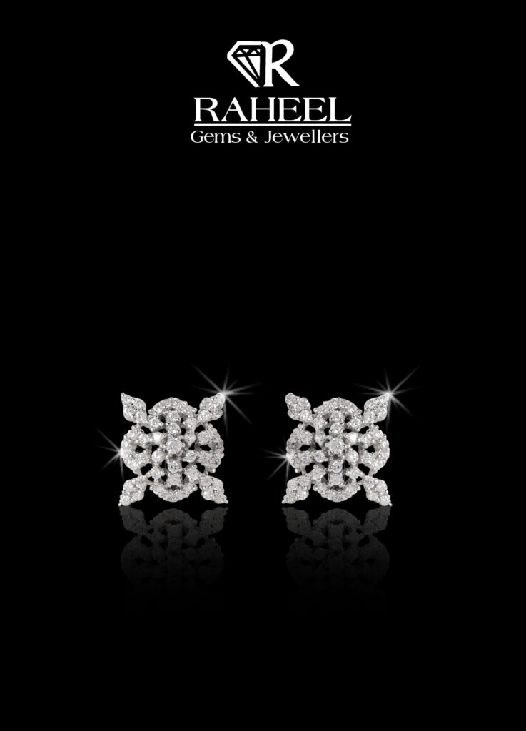Raheel Zircon Earrings, Silver and Zircon Jewelry, Victorian Style Earrings