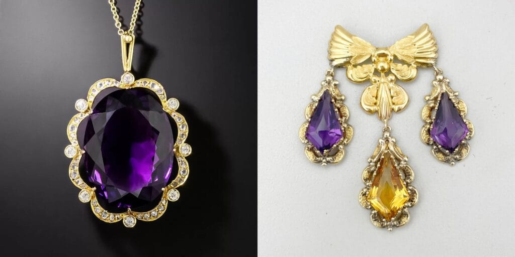 amethyst pendant side by side
