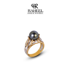 Pearl Nest Ring in 18kt Gold with black pearl and multi-strand design by Raheel Gems & Jewellers.